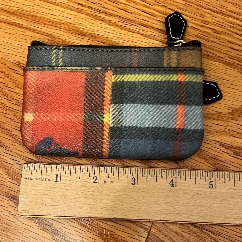 Vintage 2003 Dooney and Bourke Plaid Wallet Change Purse with Key Ring - Picture 4 of 6